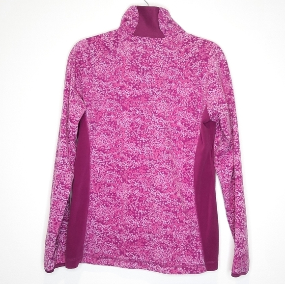 Columbia Magenta Pink Patterned Pull Over Quarter Zip Fleece Jacket L - Picture 3 of 6